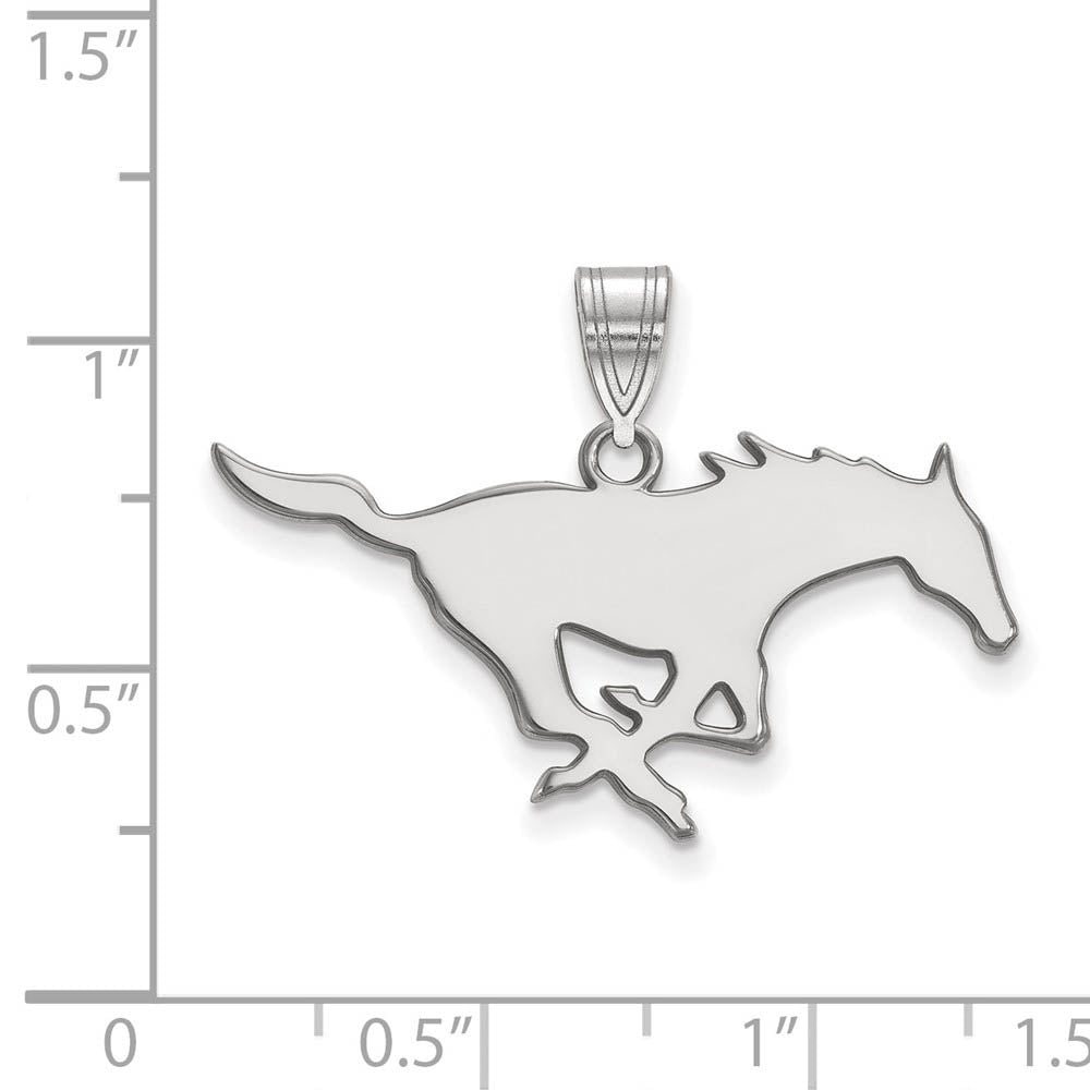 Alternate view of the 14k White Gold Southern Methodist U. Large Pendant by The Black Bow Jewelry Co.