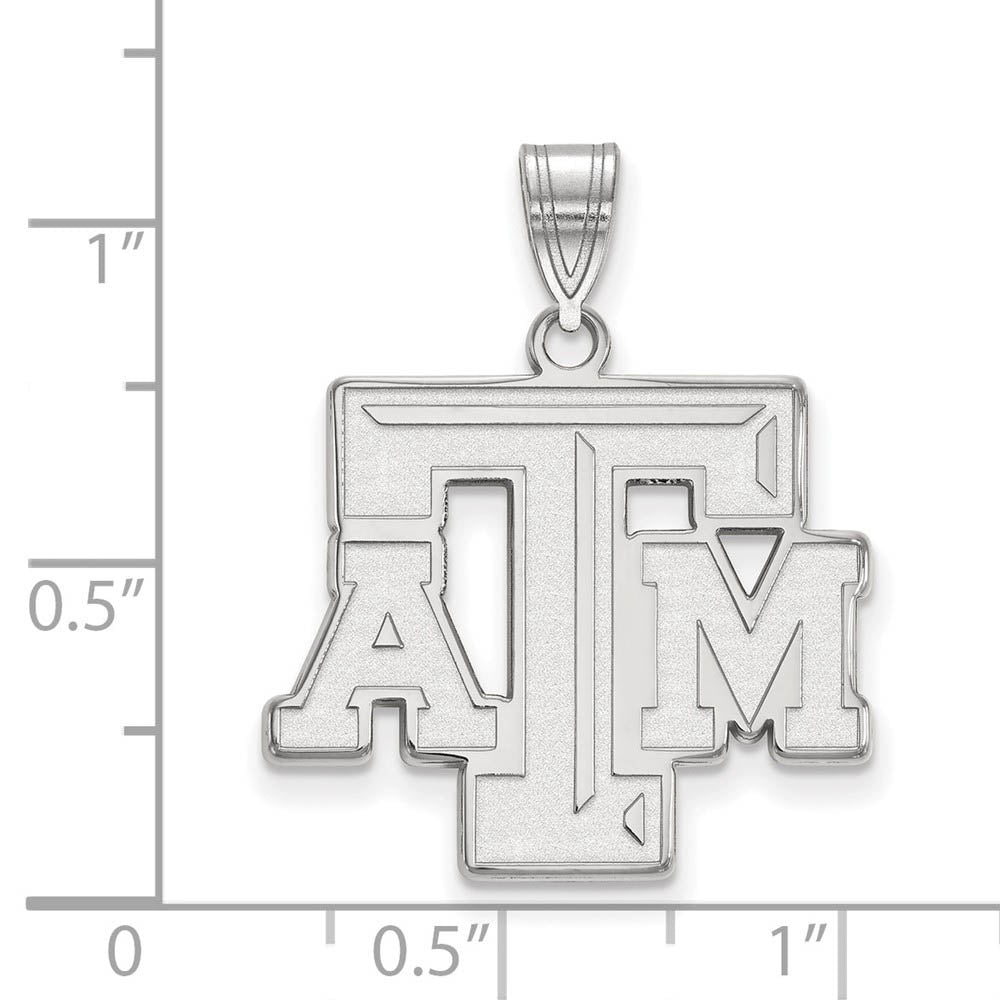 Alternate view of the 14k White Gold Texas A&M U. Large Fancy 'TAM' Pendant by The Black Bow Jewelry Co.