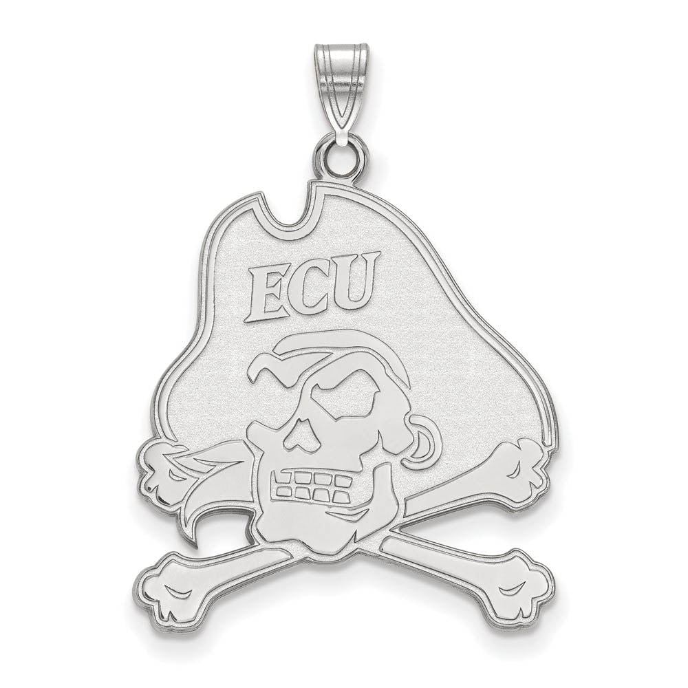 14k White Gold East Carolina U XL Mascot Pendant, Item P23993 by The Black Bow Jewelry Co.