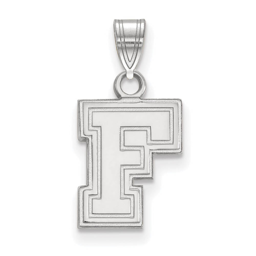 14k White Gold Fordham U Small Pendant, Item P23994 by The Black Bow Jewelry Co.