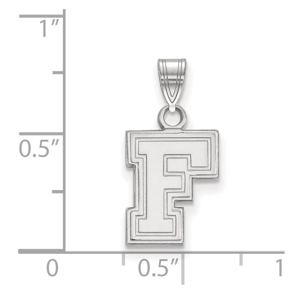 Alternate view of the 14k White Gold Fordham U Small Pendant by The Black Bow Jewelry Co.