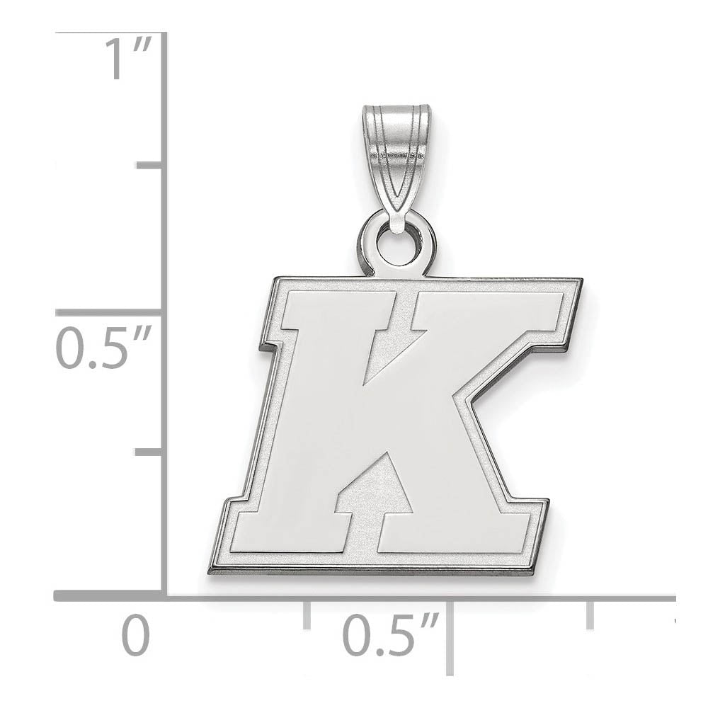 Alternate view of the 14k White Gold Kent State Small Pendant by The Black Bow Jewelry Co.