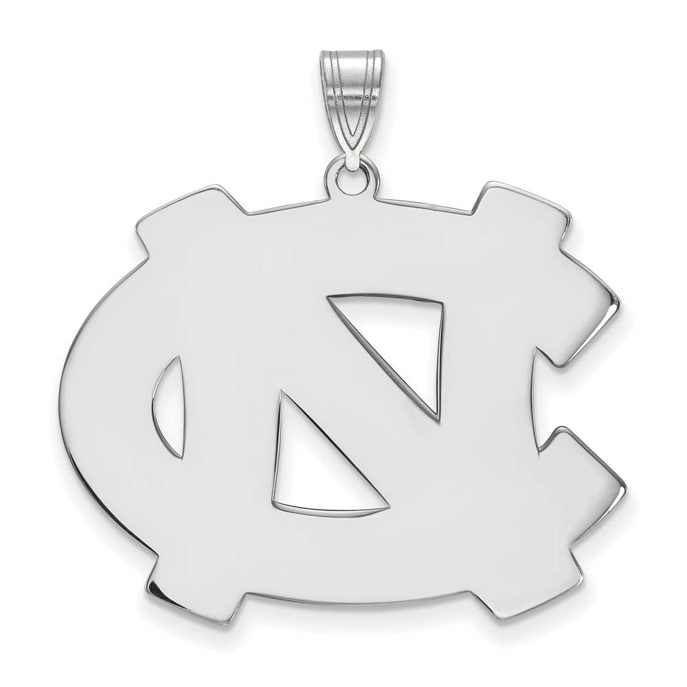 14k White Gold North Carolina XL 'NC' Pendant, Item P24005 by The Black Bow Jewelry Co.