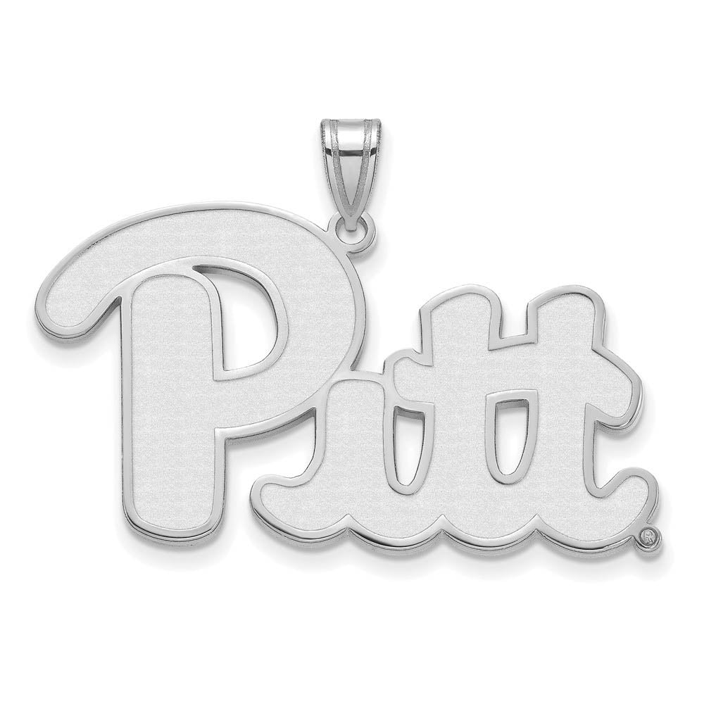 14k White Gold U. of Pittsburgh XL Pendant, Item P24008 by The Black Bow Jewelry Co.