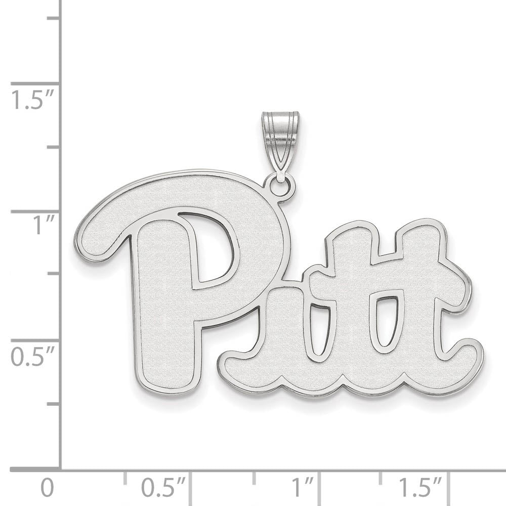 Alternate view of the 14k White Gold U. of Pittsburgh XL Pendant by The Black Bow Jewelry Co.
