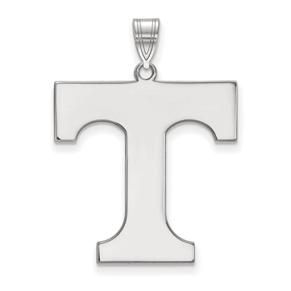 14k White Gold U. of Tennessee XL Initial T Pendant, Item P24015 by The Black Bow Jewelry Co.