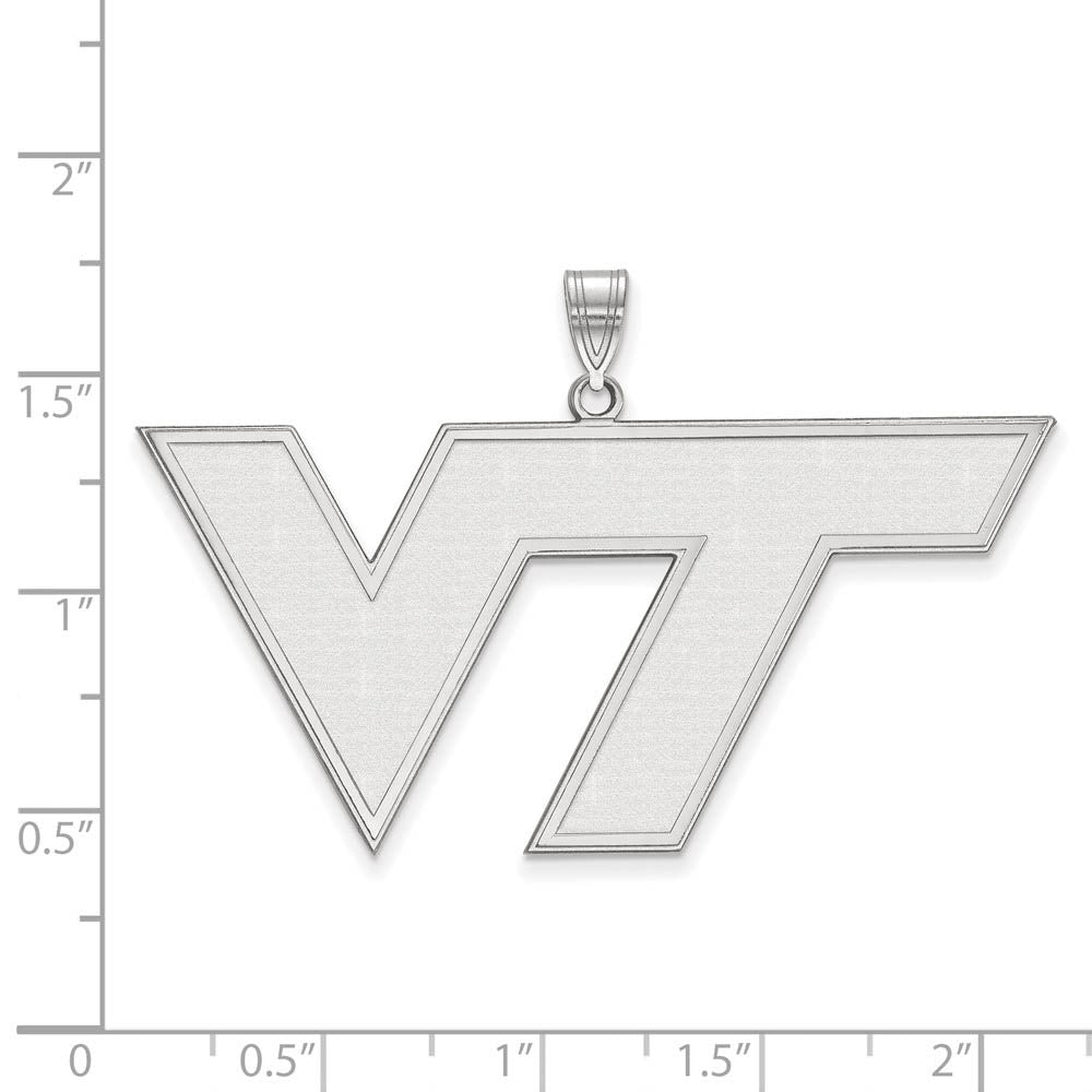 Alternate view of the 14k White Gold Virginia Tech XL Logo Pendant by The Black Bow Jewelry Co.