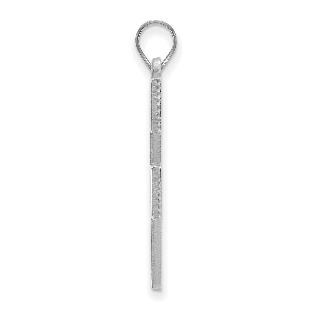 Alternate view of the 14k White Gold West Virginia U. XL Logo Pendant by The Black Bow Jewelry Co.