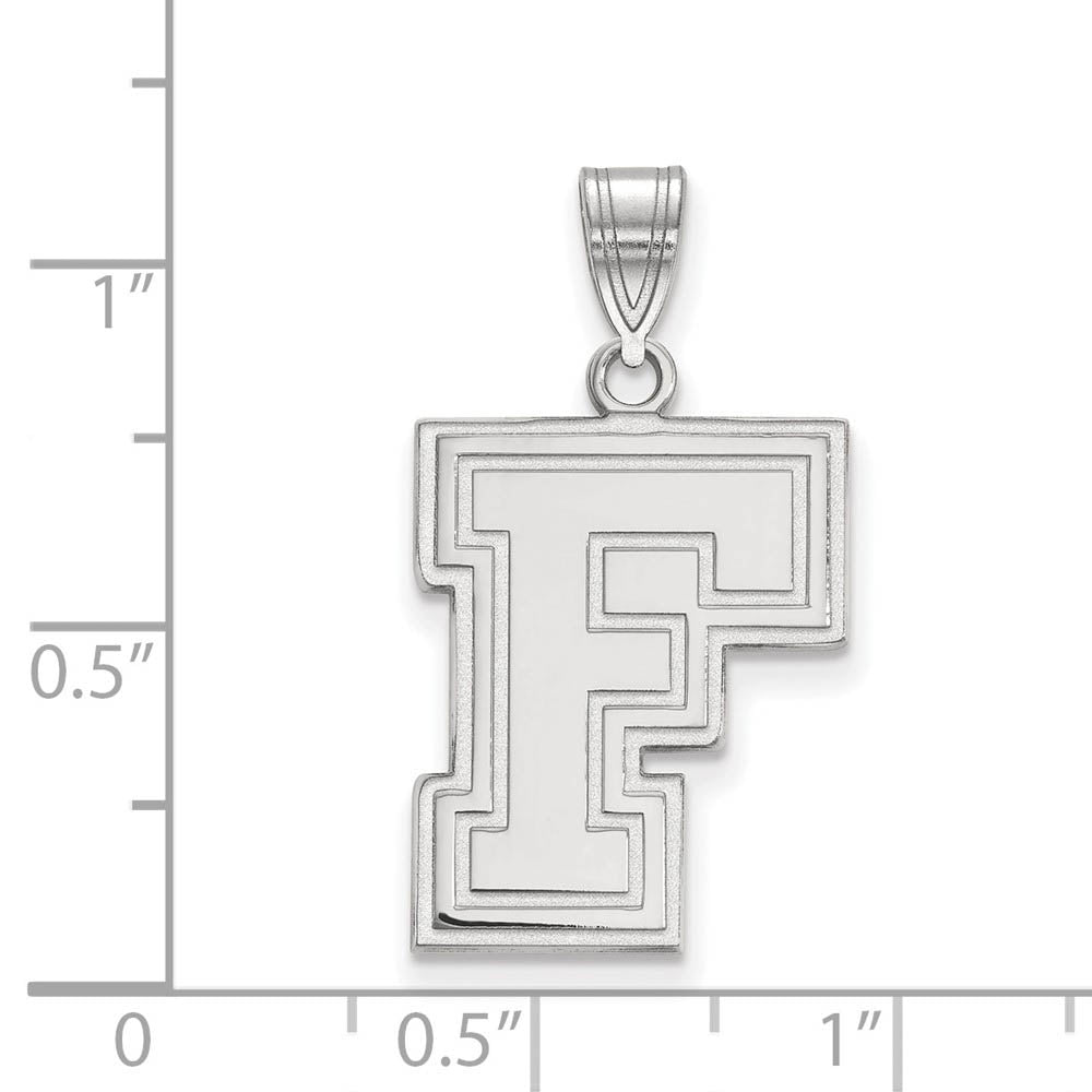 Alternate view of the 14k White Gold Fordham U Large Pendant by The Black Bow Jewelry Co.