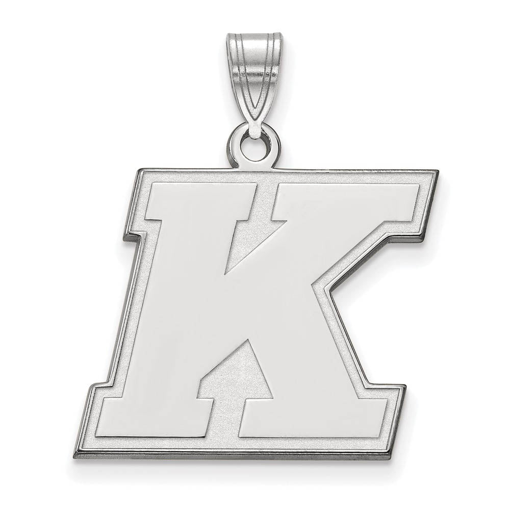14k White Gold Kent State Large Pendant, Item P24031 by The Black Bow Jewelry Co.