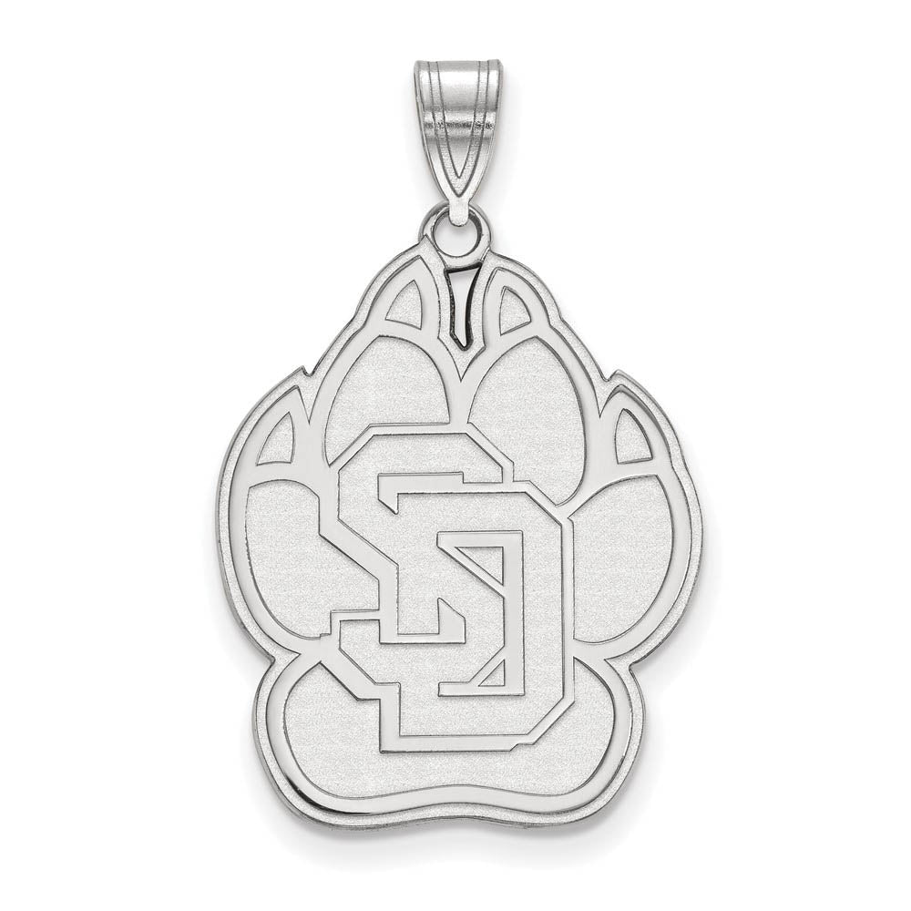 14k White Gold South Dakota XL Logo Pendant, Item P24049 by The Black Bow Jewelry Co.