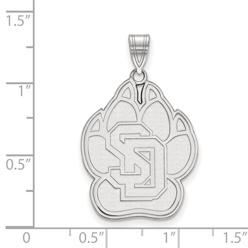 Alternate view of the 14k White Gold South Dakota XL Logo Pendant by The Black Bow Jewelry Co.