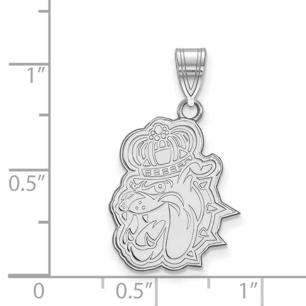 Alternate view of the 14k White Gold James Madison U Large Pendant by The Black Bow Jewelry Co.