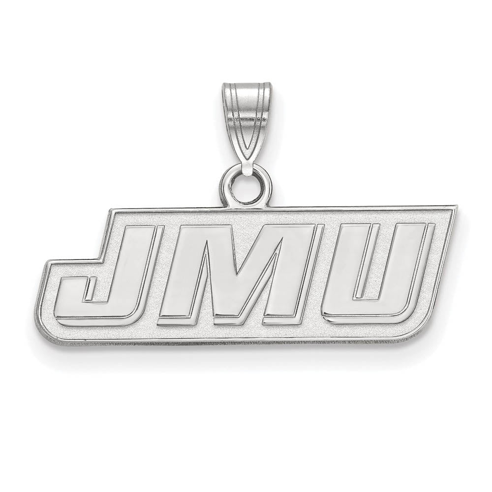 14k White Gold James Madison U Small Pendant, Item P24065 by The Black Bow Jewelry Co.