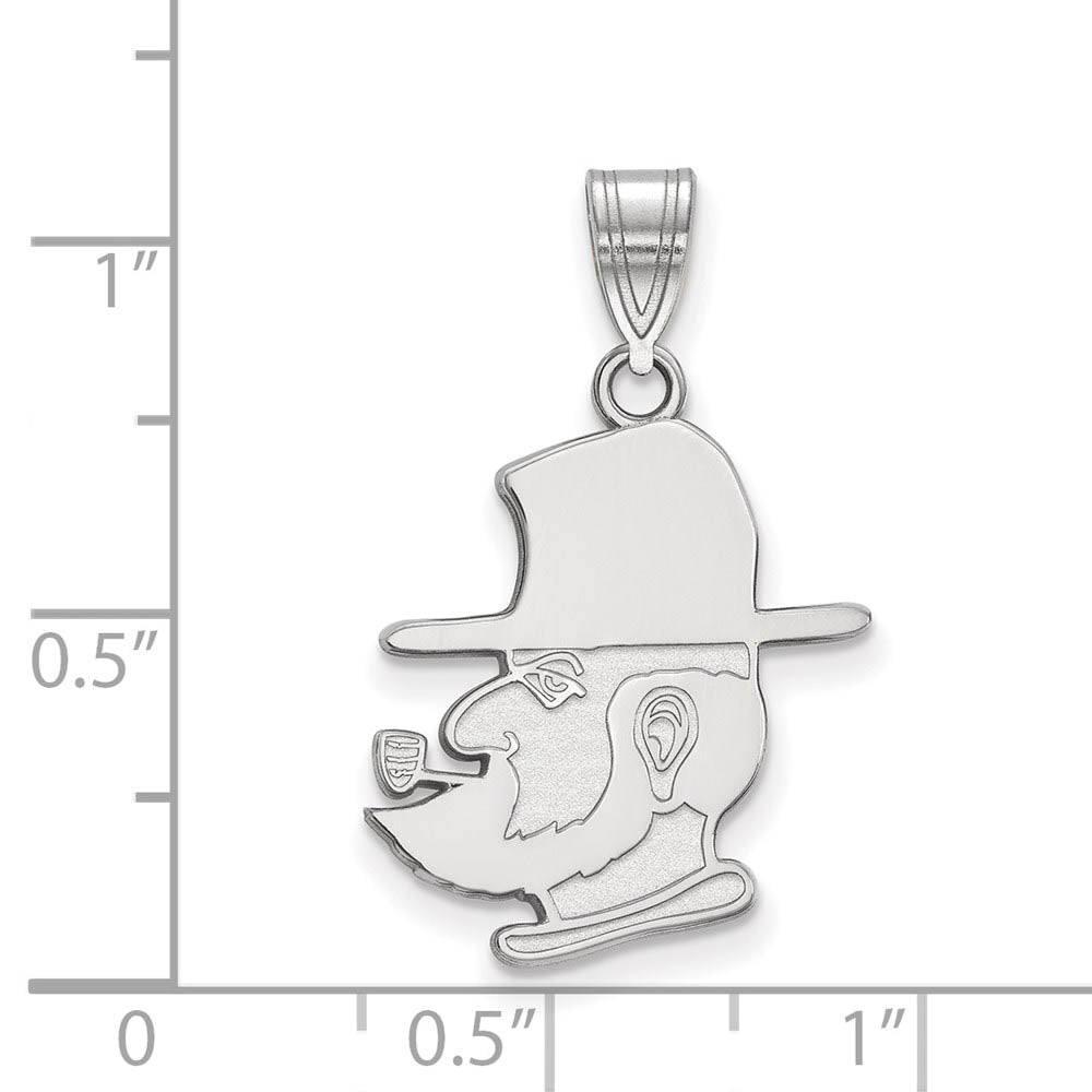 Alternate view of the 14k White Gold Appalachian State Large Pendant by The Black Bow Jewelry Co.