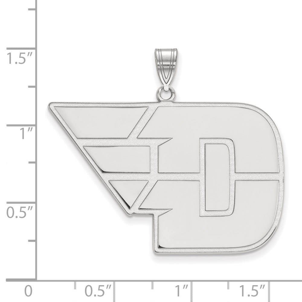 Alternate view of the 14k White Gold U of Dayton XL Pendant by The Black Bow Jewelry Co.