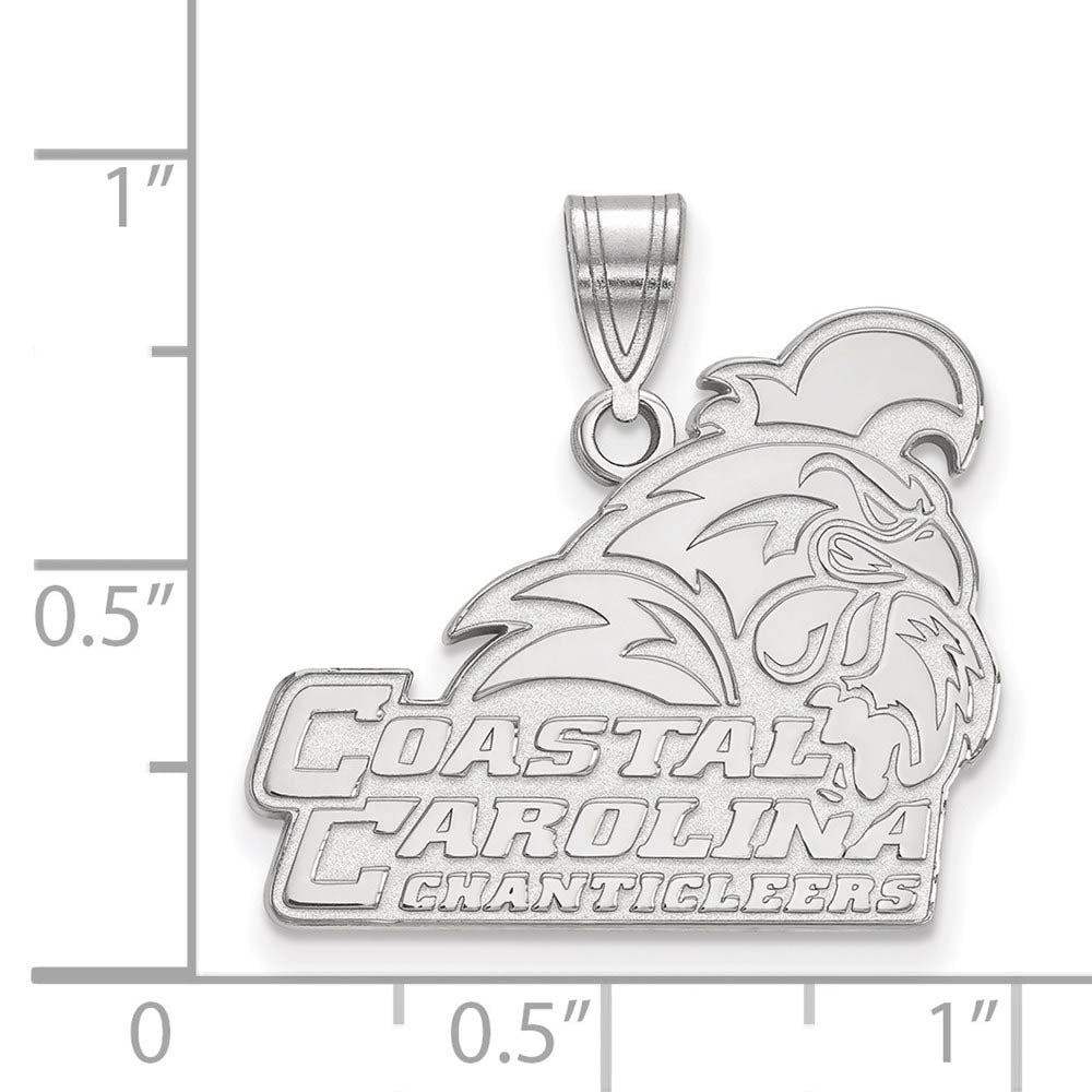 Alternate view of the 14k White Gold Coastal Carolina U Large Pendant by The Black Bow Jewelry Co.