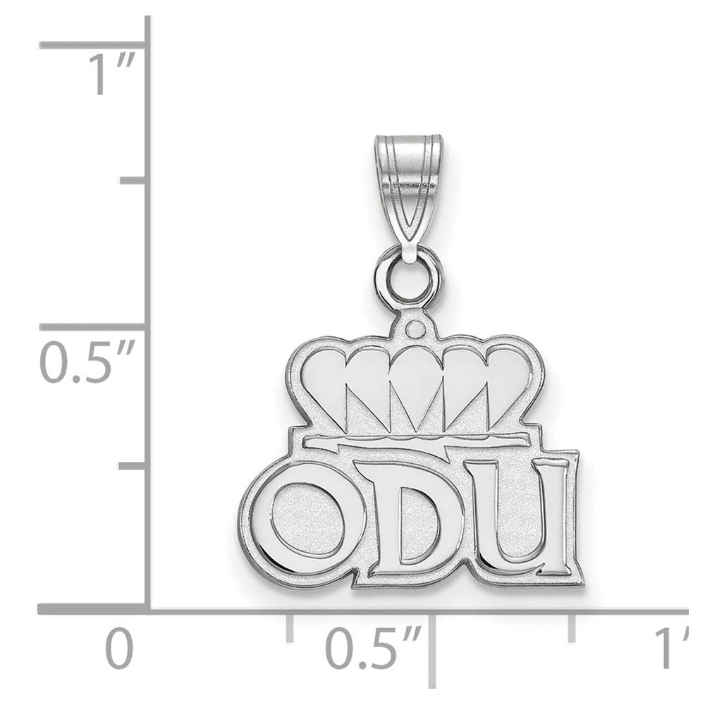 Alternate view of the 14k White Gold Old Dominion U. Small Pendant by The Black Bow Jewelry Co.