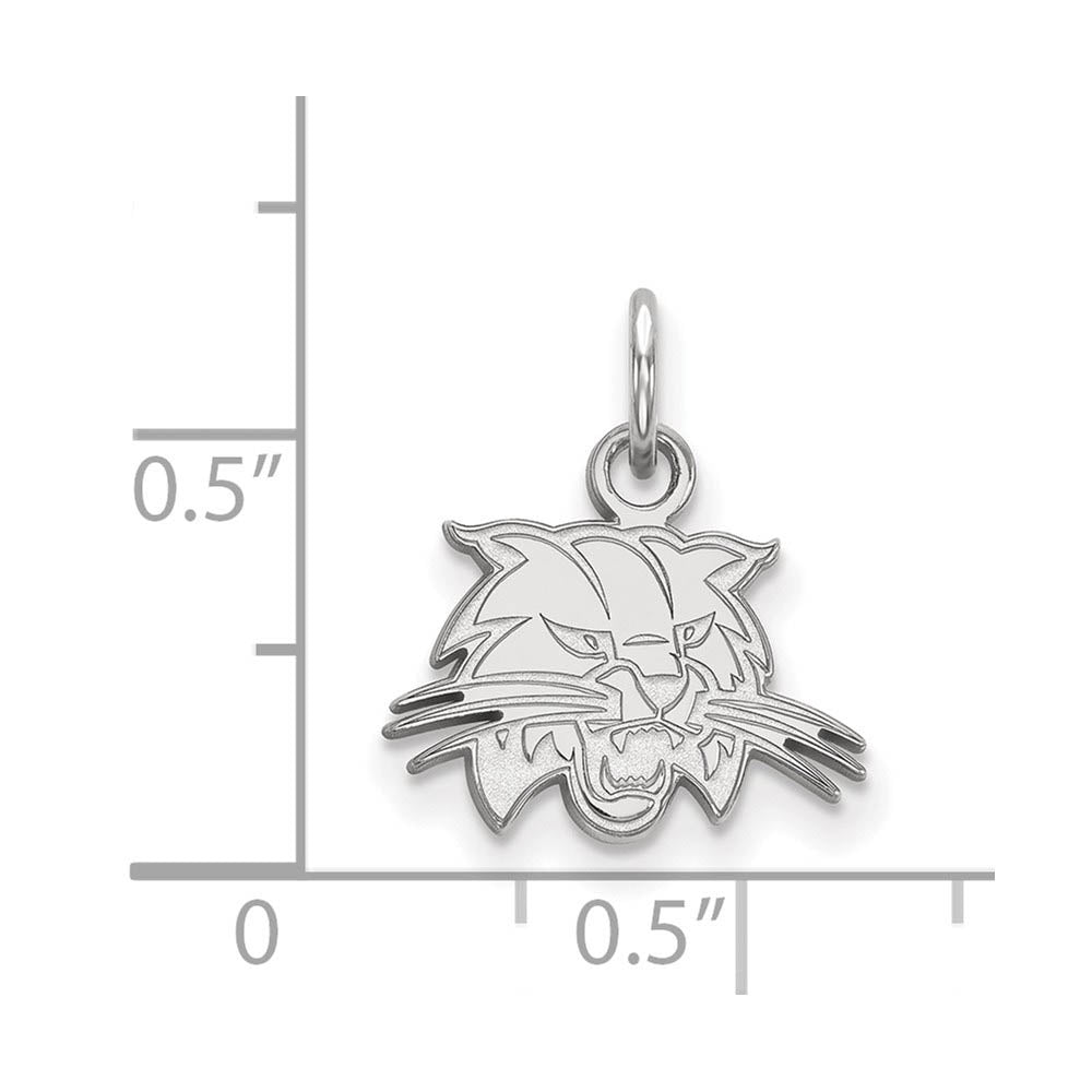 Alternate view of the 14k White Gold Ohio U. XS (Tiny) Charm or Pendant by The Black Bow Jewelry Co.