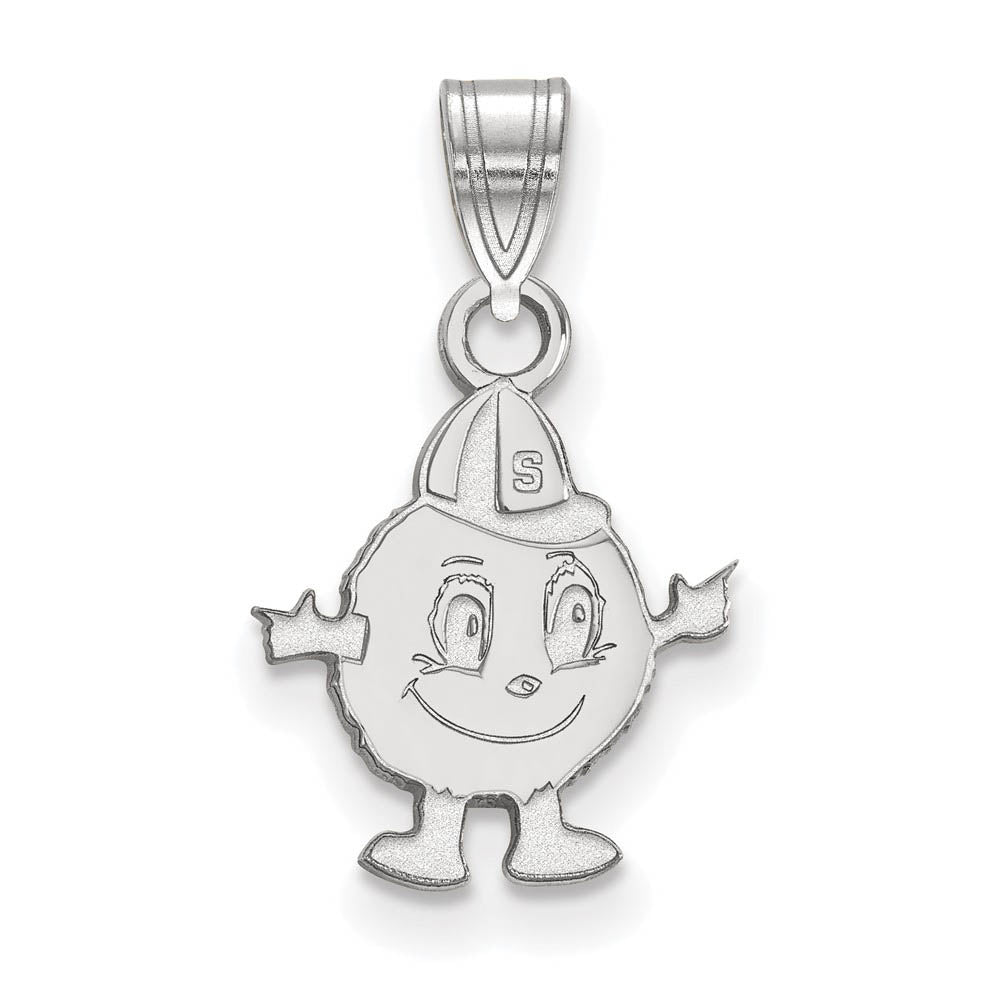 14k White Gold Syracuse U. Small Mascot Pendant, Item P24135 by The Black Bow Jewelry Co.