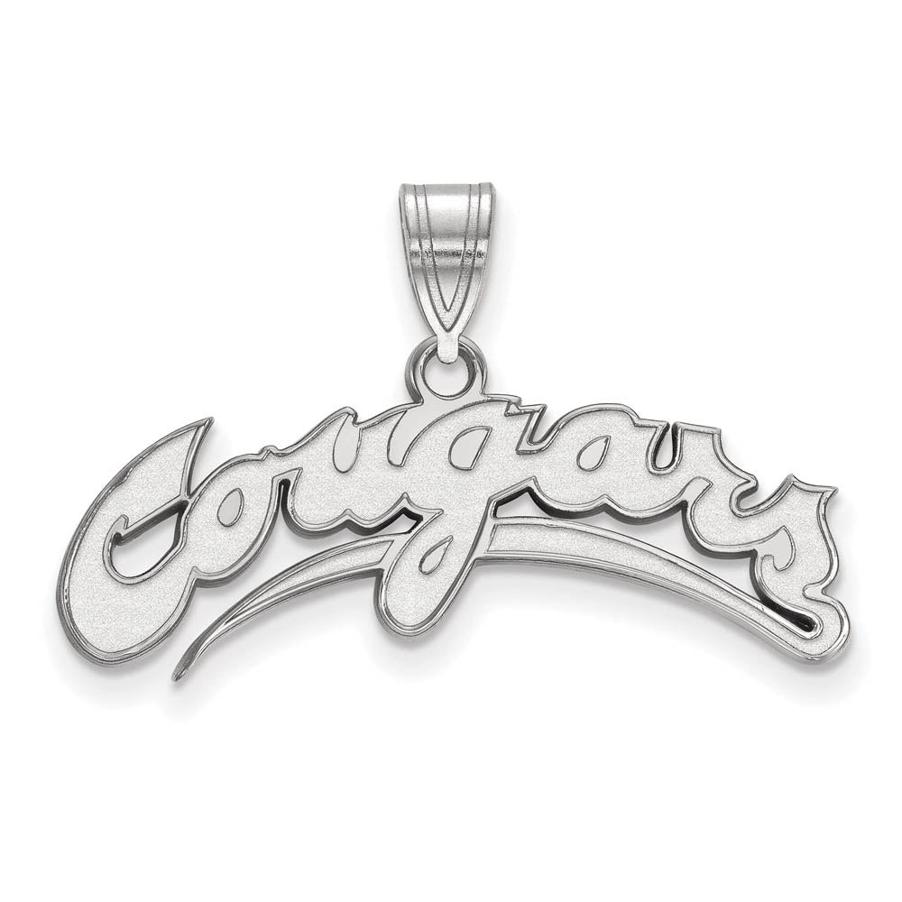 14k White Gold Washington State Large Script Pendant, Item P24179 by The Black Bow Jewelry Co.