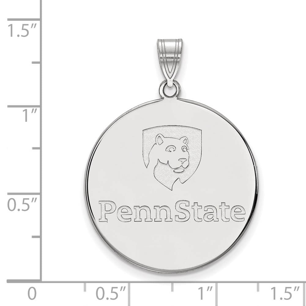 Alternate view of the 14k White Gold Penn State XL Disc Pendant by The Black Bow Jewelry Co.