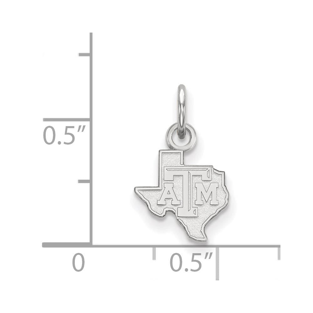 Alternate view of the 14k White Gold Texas A&M U. XS (Tiny) Logo Charm or Pendant by The Black Bow Jewelry Co.
