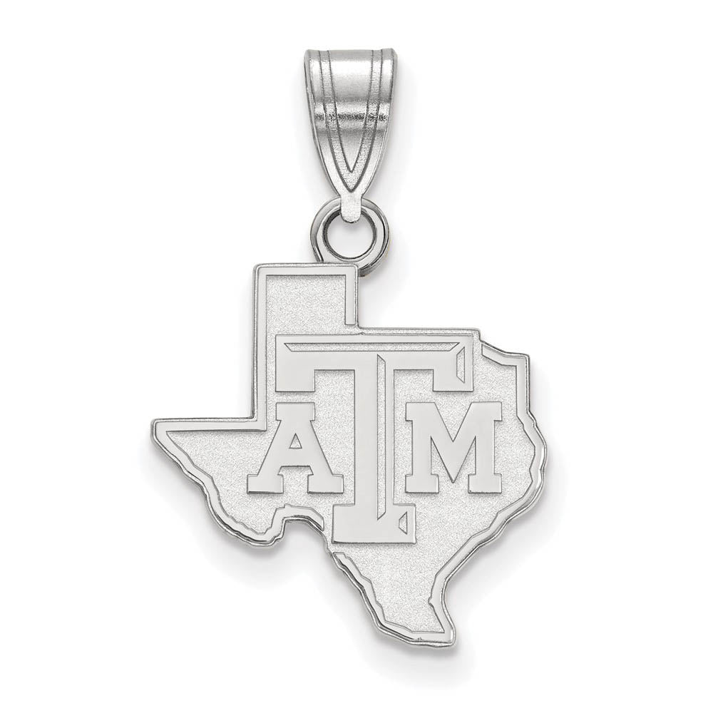 14k White Gold Texas A&M U. Medium Logo Pendant, Item P24235 by The Black Bow Jewelry Co.