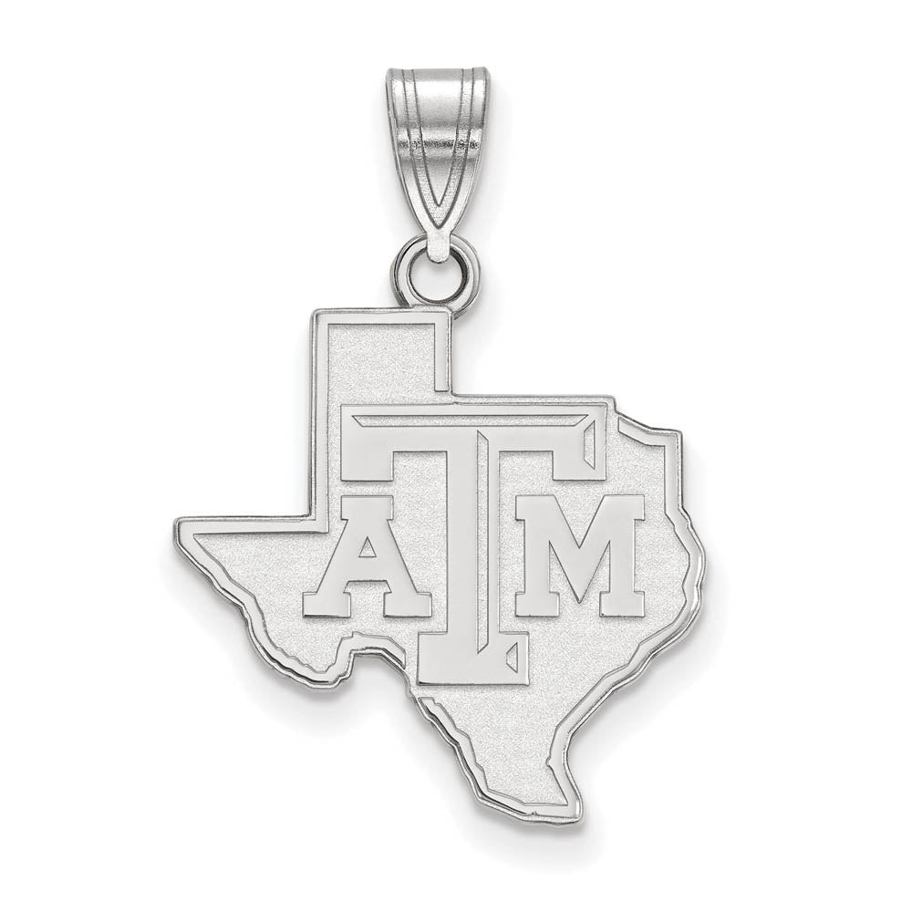 14k White Gold Texas A&M U. Large Logo Pendant, Item P24246 by The Black Bow Jewelry Co.