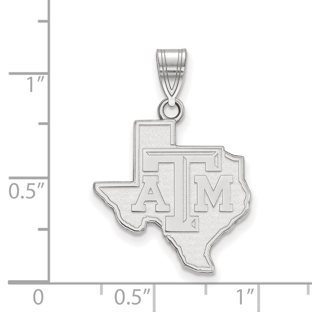Alternate view of the 14k White Gold Texas A&M U. Large Logo Pendant by The Black Bow Jewelry Co.