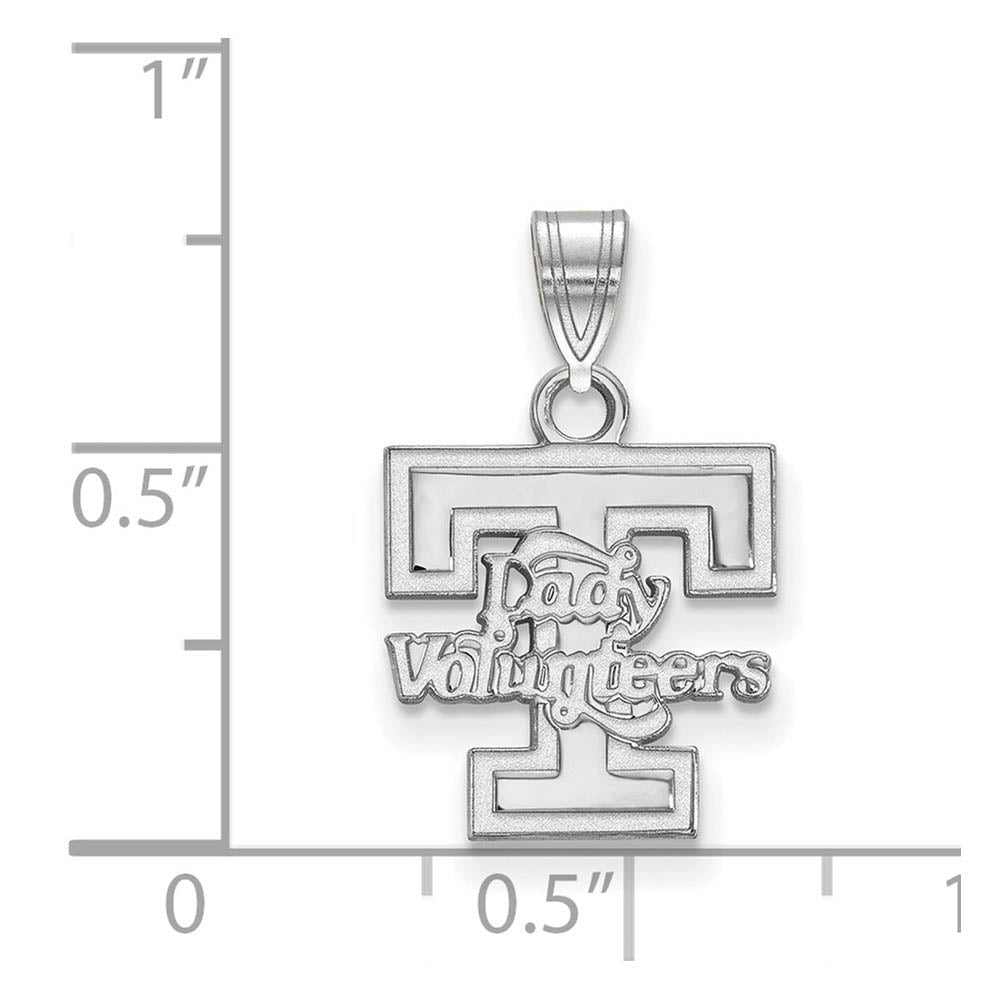 Alternate view of the 14k White Gold U. of Tennessee Small 'T' Logo Pendant by The Black Bow Jewelry Co.