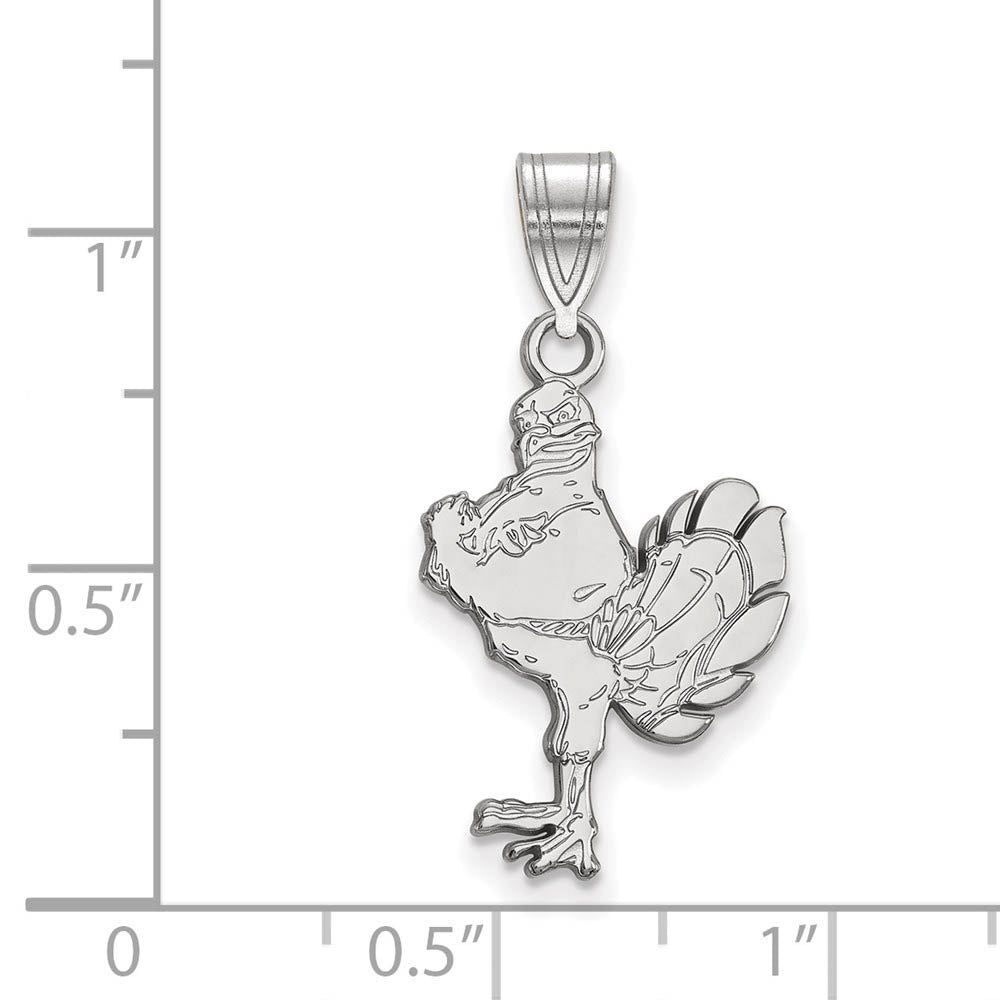 Alternate view of the 14k White Gold Virginia Tech Large Mascot Logo Pendant by The Black Bow Jewelry Co.
