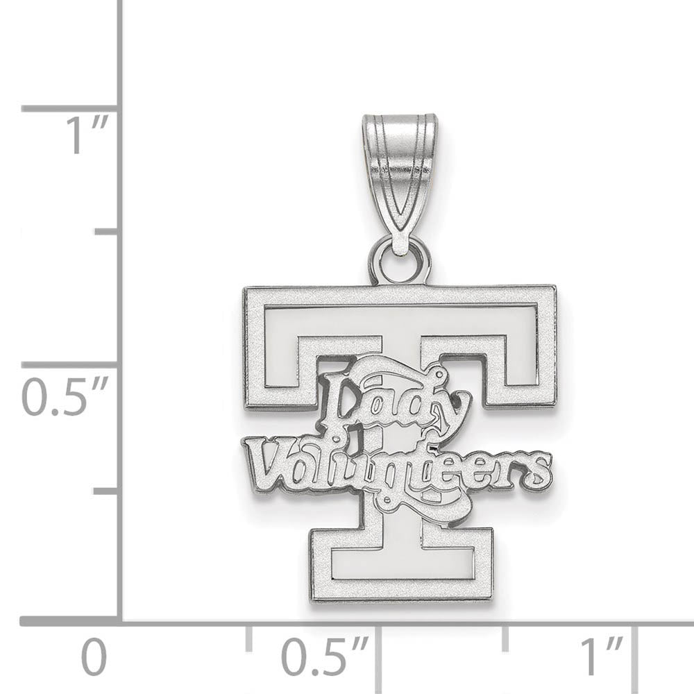 Alternate view of the 14k White Gold U. of Tennessee Medium 'T' Logo Pendant by The Black Bow Jewelry Co.
