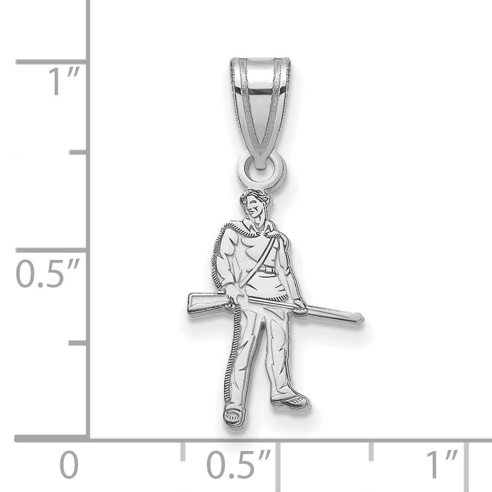 Alternate view of the 14k White Gold West Virginia U. Medium Mascot Pendant by The Black Bow Jewelry Co.