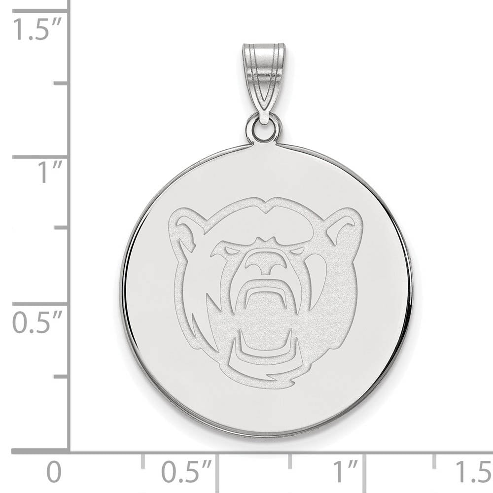 Alternate view of the 14k White Gold Baylor U XL Bears Disc Pendant by The Black Bow Jewelry Co.