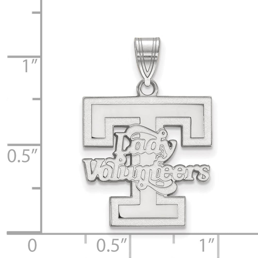 Alternate view of the 14k White Gold U. of Tennessee Large 'T' Logo Pendant by The Black Bow Jewelry Co.