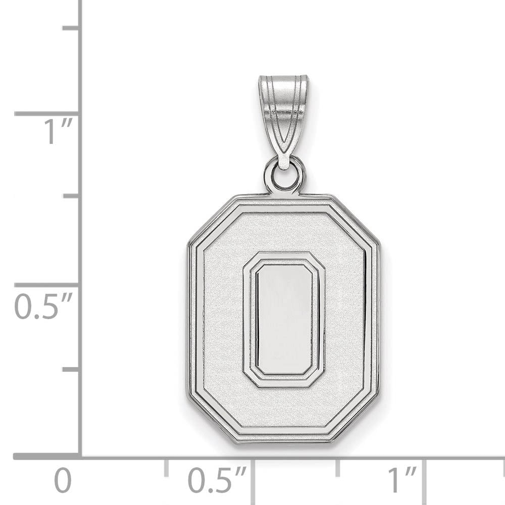 Alternate view of the 14k White Gold Ohio State Large 'O' Pendant by The Black Bow Jewelry Co.
