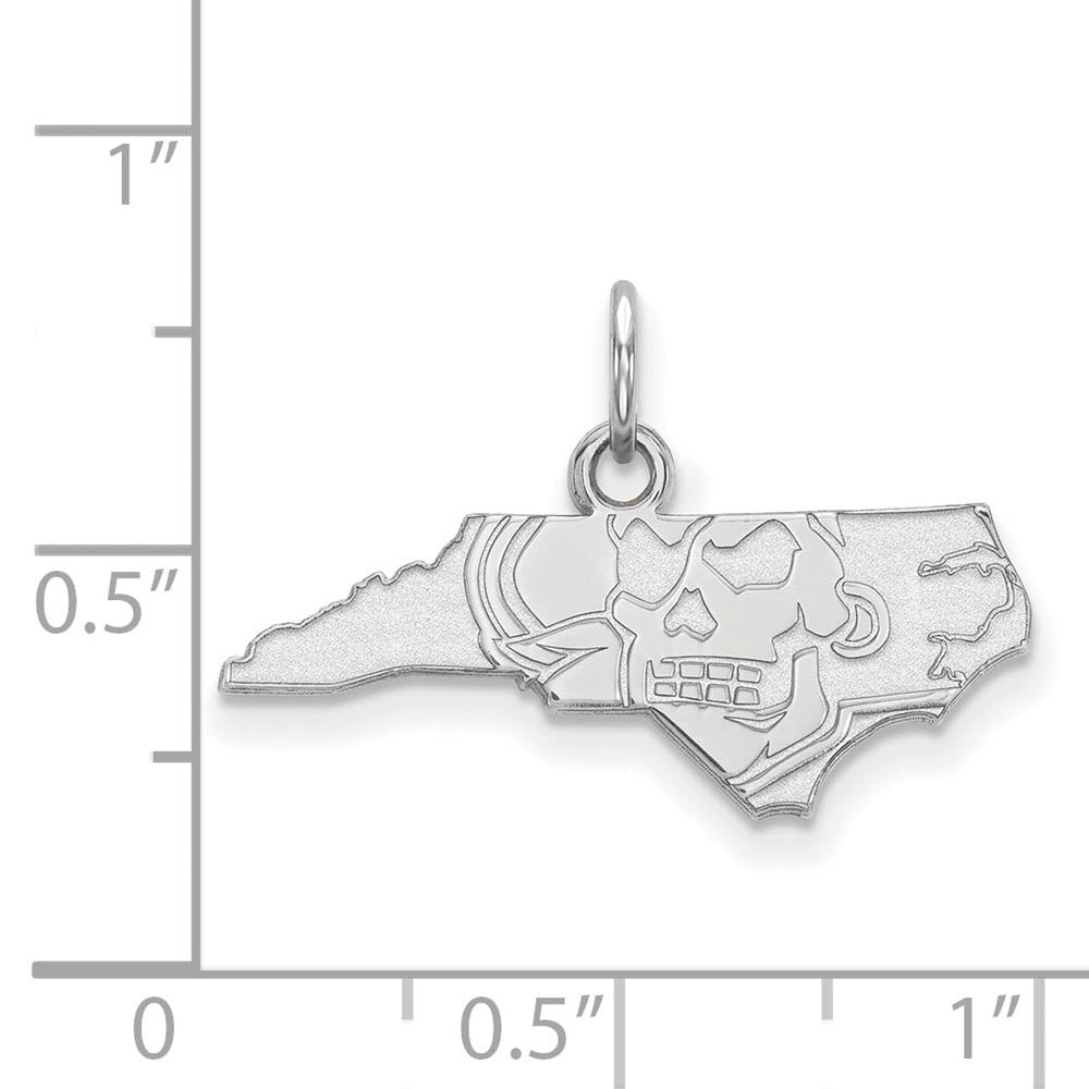Alternate view of the 14k White Gold East Carolina U XS (Tiny) Charm or Pendant by The Black Bow Jewelry Co.
