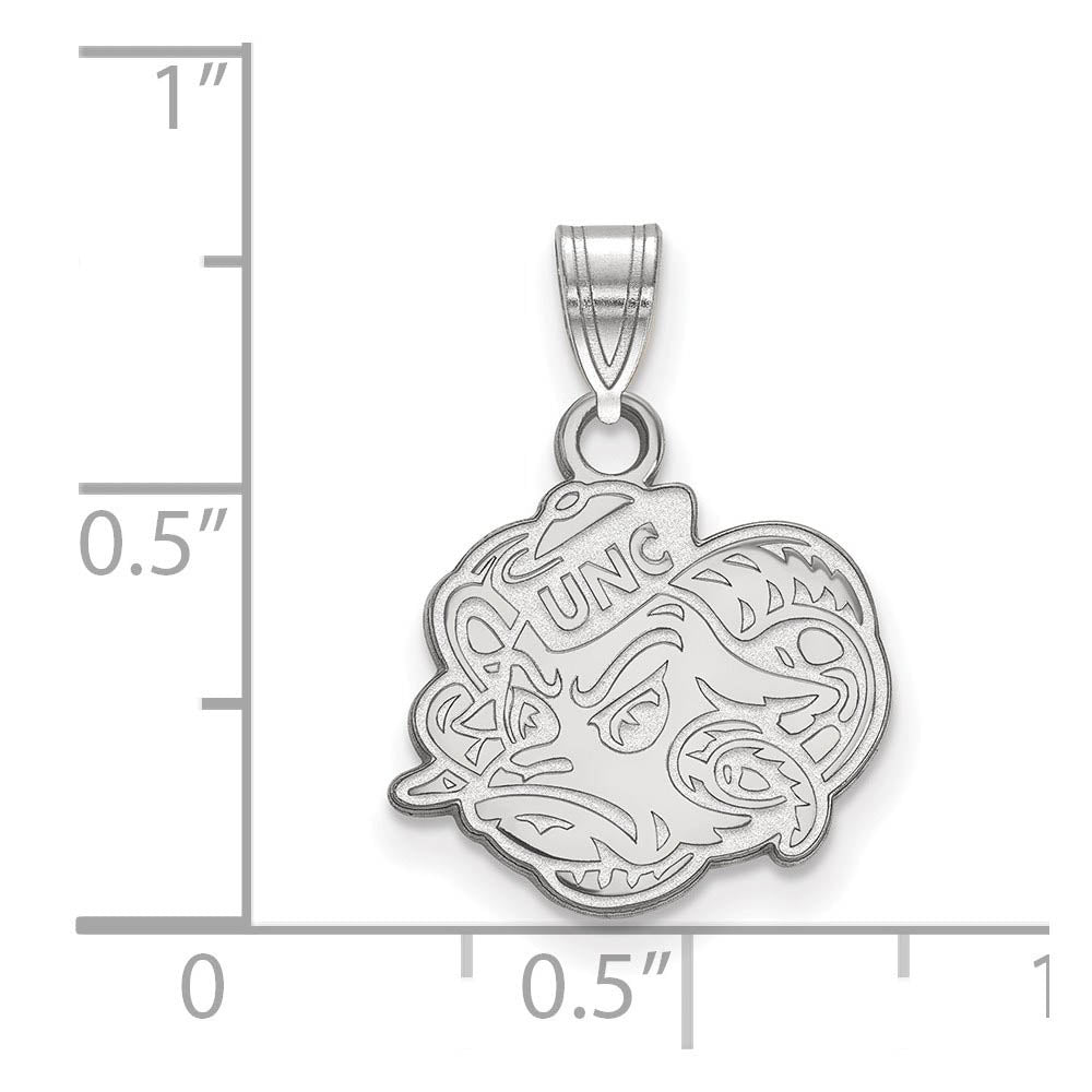 Alternate view of the 14k White Gold North Carolina Small Mascot Pendant by The Black Bow Jewelry Co.