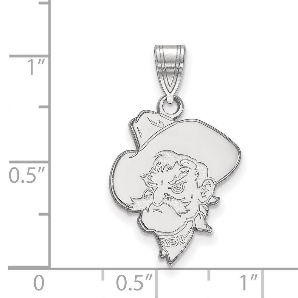 Alternate view of the 14k White Gold Oklahoma State Large Pendant by The Black Bow Jewelry Co.