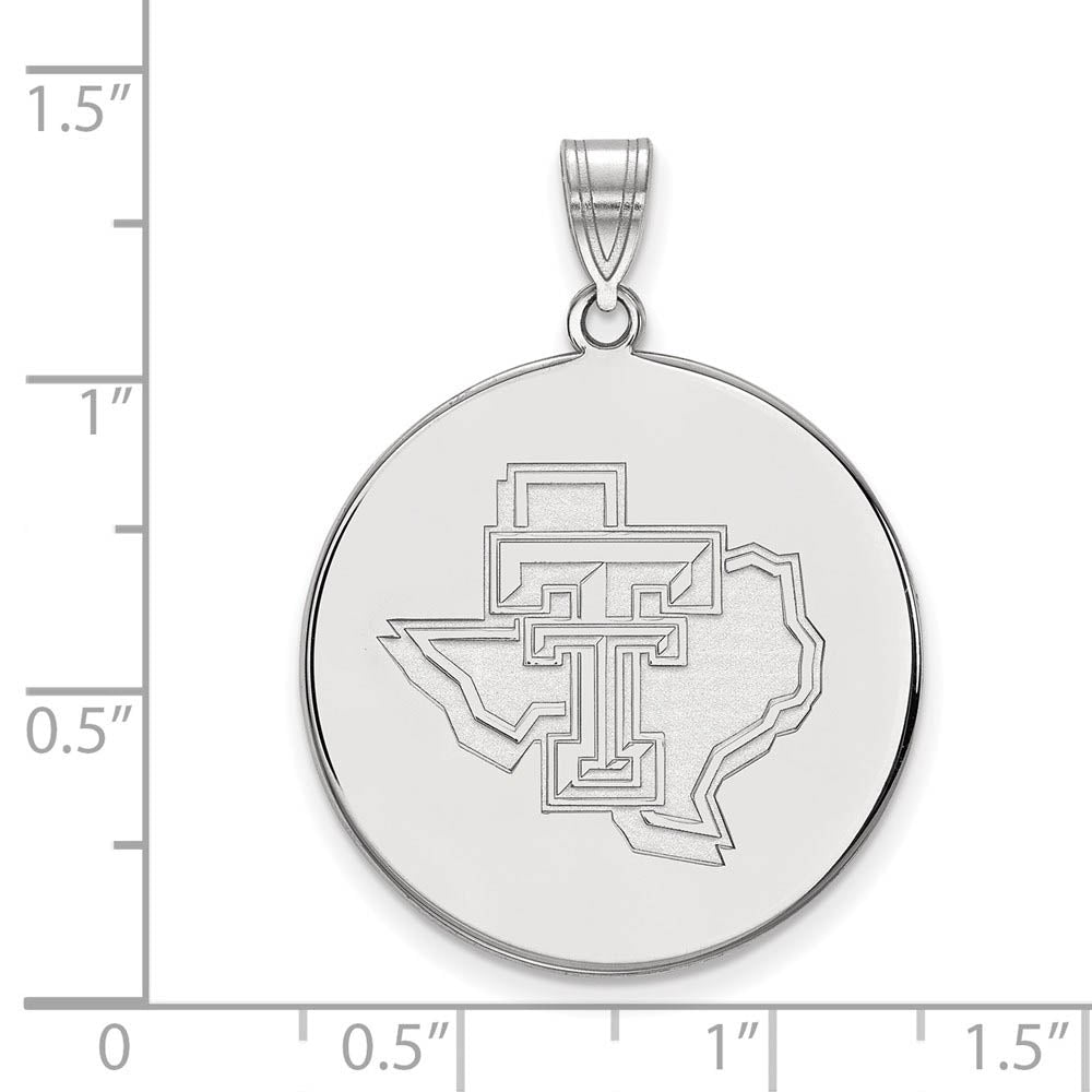Alternate view of the 14k White Gold Texas Tech U. XL Disc Pendant by The Black Bow Jewelry Co.