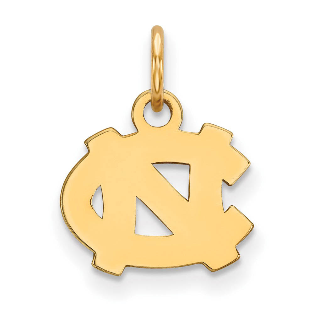 14k Yellow Gold North Carolina XS (Tiny) 'NC' Charm or Pendant, Item P24413 by The Black Bow Jewelry Co.