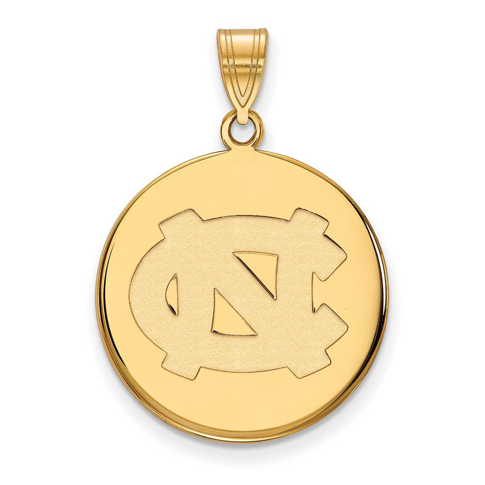 14k Yellow Gold North Carolina Large Disc Pendant, Item P24420 by The Black Bow Jewelry Co.