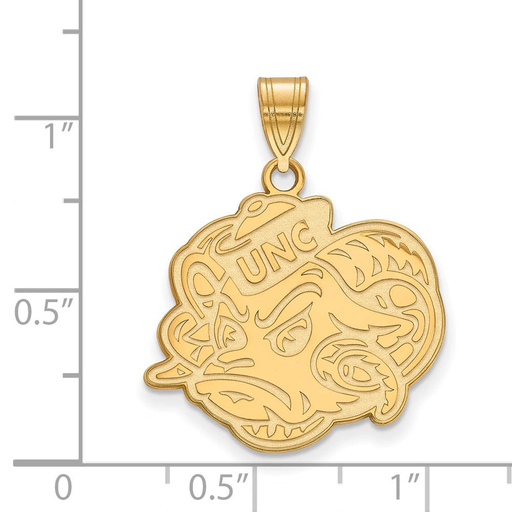Alternate view of the 14k Yellow Gold North Carolina Large Mascot Pendant by The Black Bow Jewelry Co.
