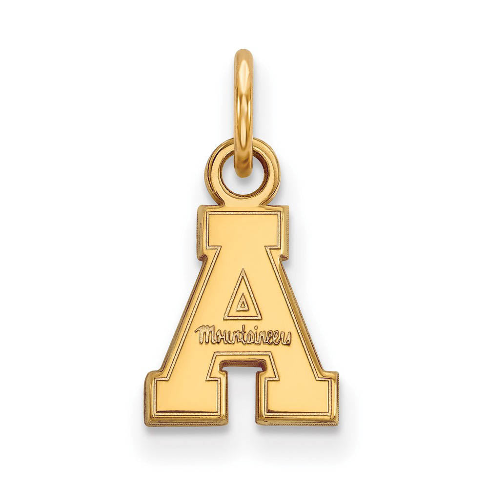 14k Gold Plated Silver Appalachian State XS (Tiny) Charm or Pendant, Item P24431 by The Black Bow Jewelry Co.