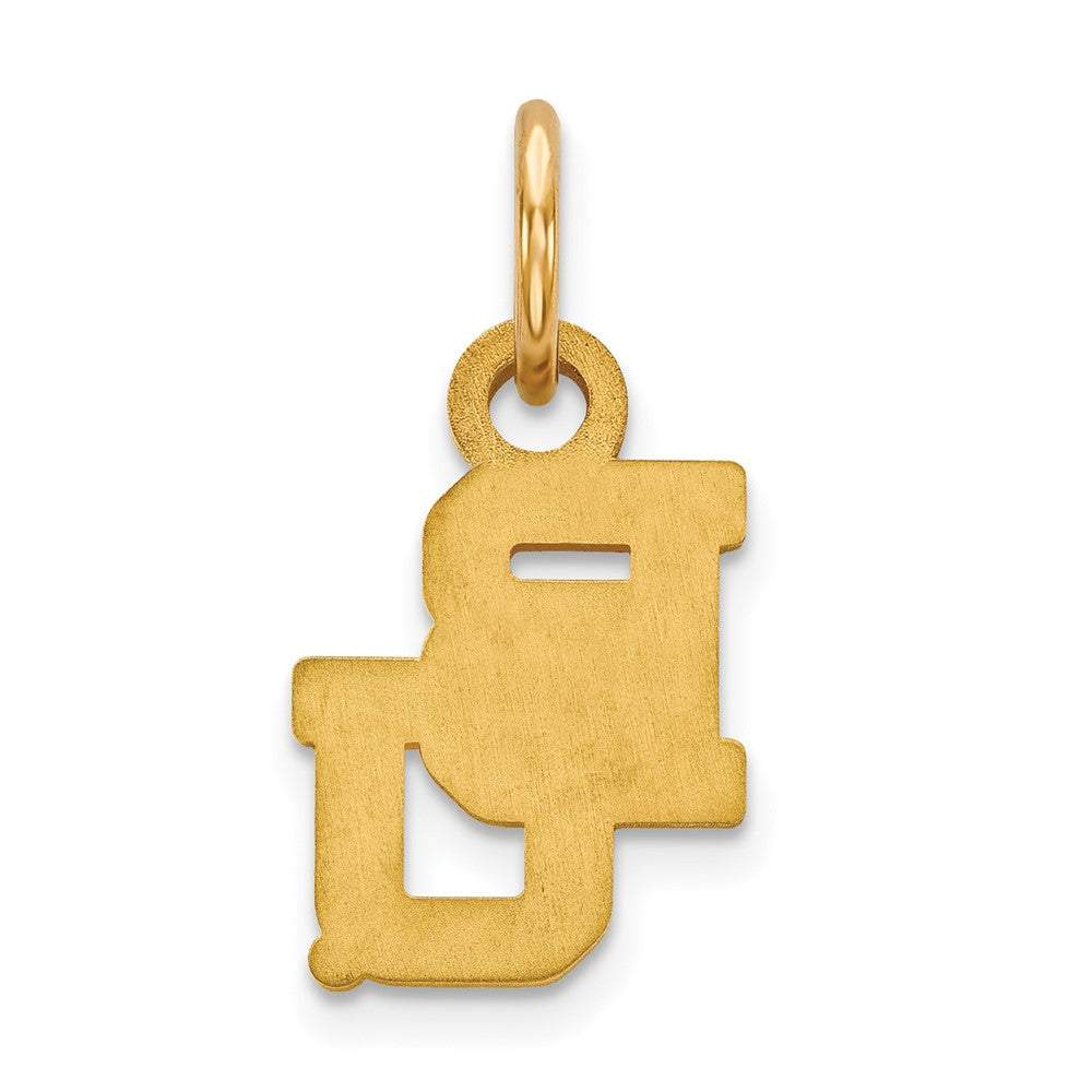 Alternate view of the 14k Gold Plated Silver Baylor U XS (Tiny) 'BU' Charm or Pendant by The Black Bow Jewelry Co.