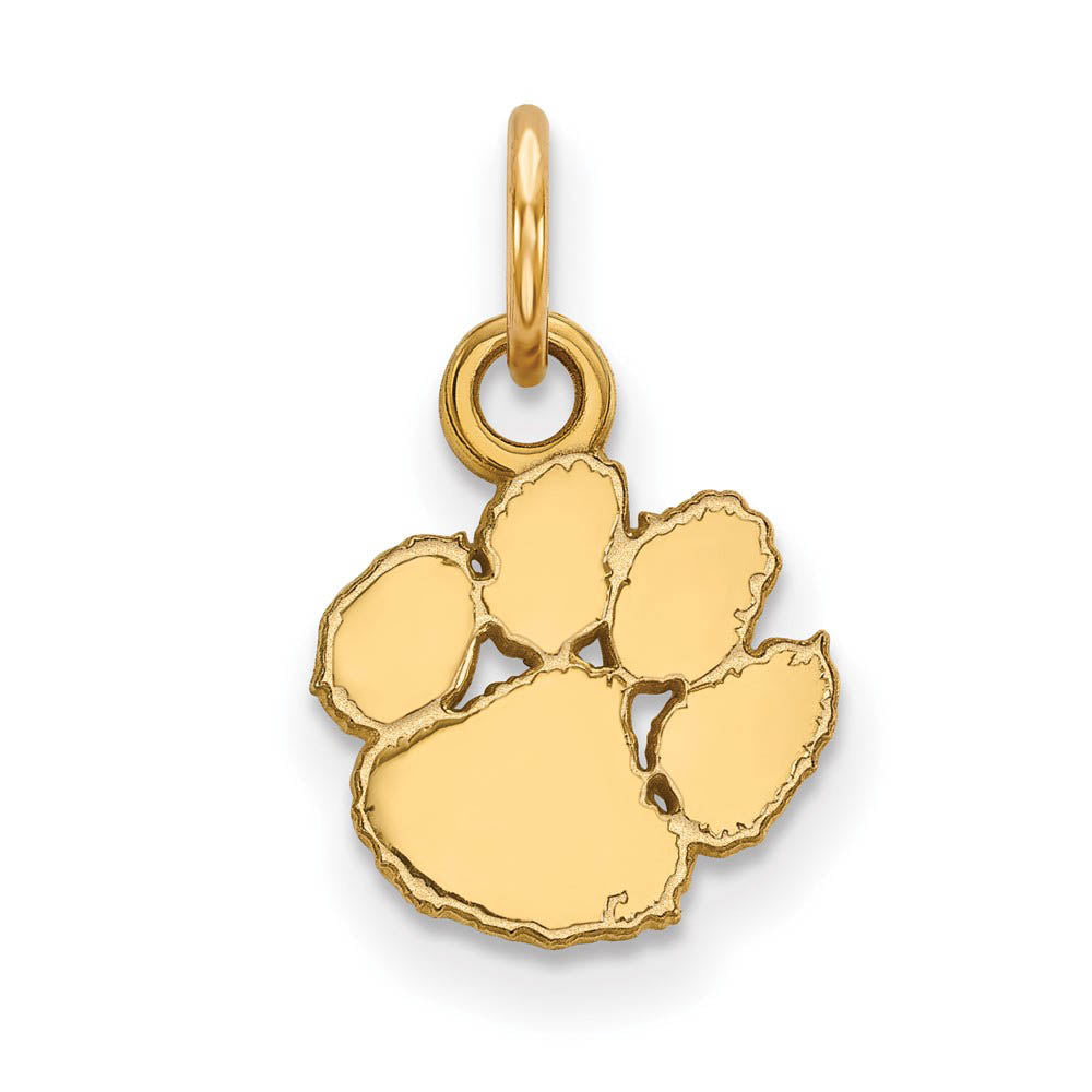 14k Gold Plated Silver Clemson U XS (Tiny) Charm or Pendant, Item P24437 by The Black Bow Jewelry Co.