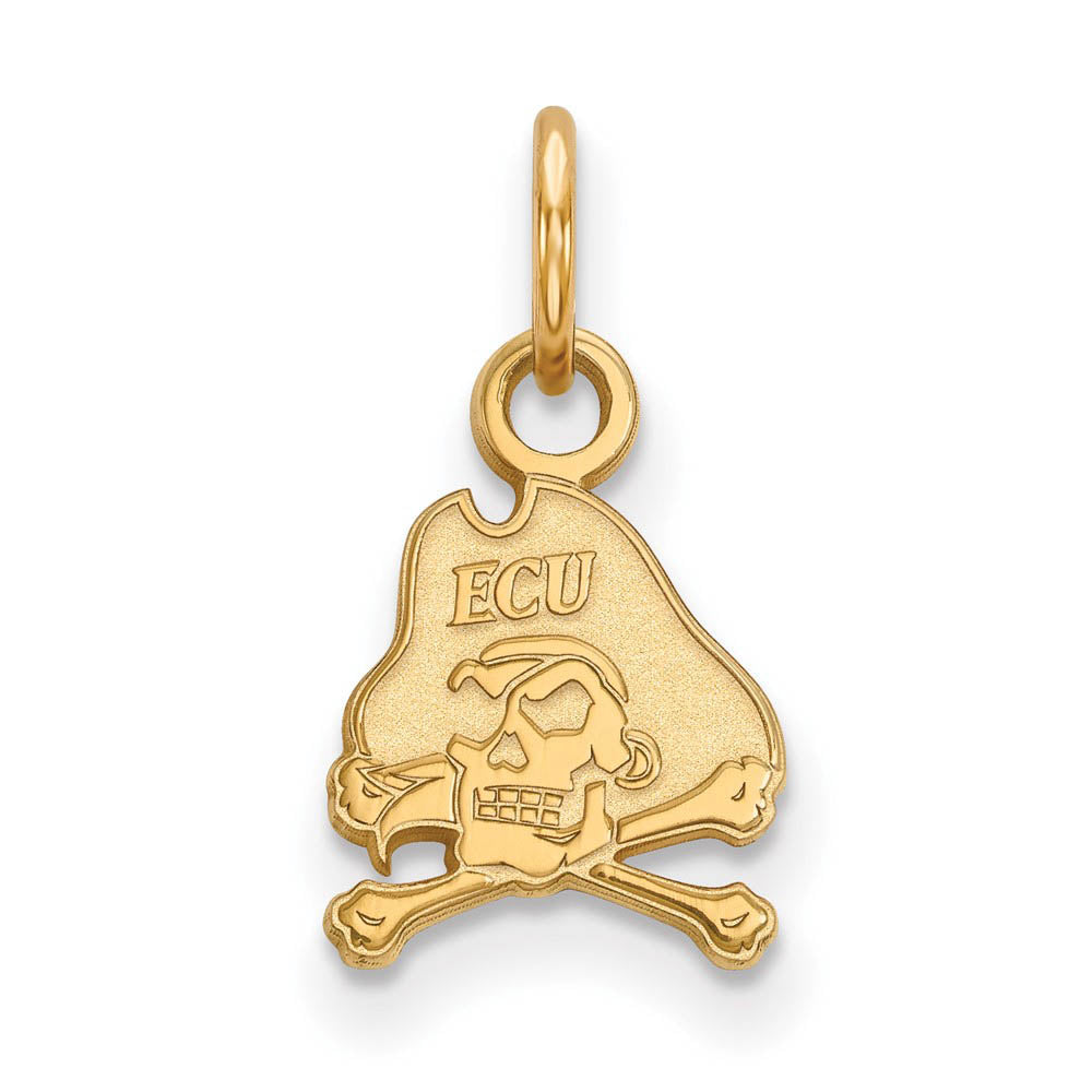 14k Gold Plated Silver East Carolina U XS (Tiny) Mascot Charm Pendant, Item P24441 by The Black Bow Jewelry Co.