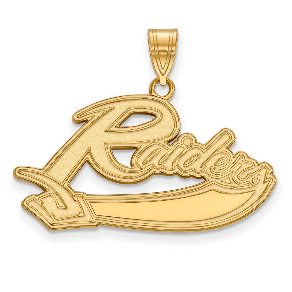 14k Gold Plated Silver U. of Mount Union Large Pendant, Item P24458 by The Black Bow Jewelry Co.