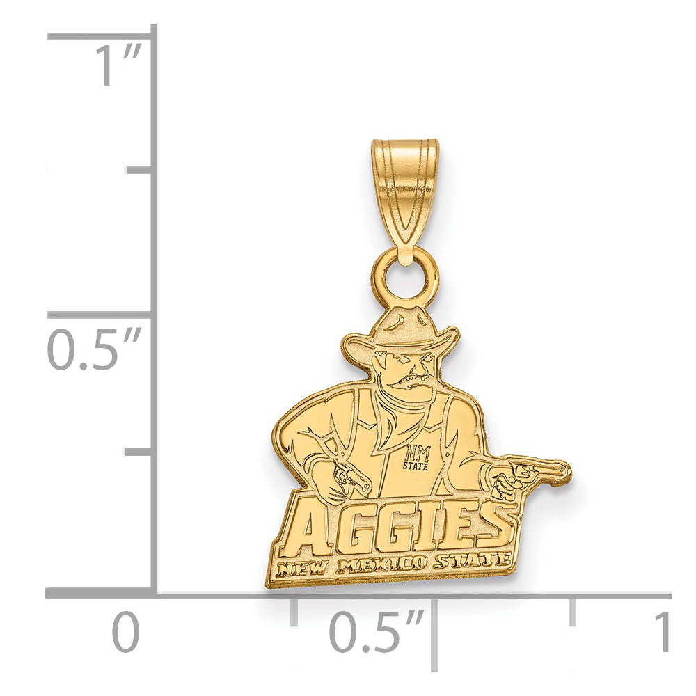 Alternate view of the 14k Gold Plated Silver New Mexico State Small Pendant by The Black Bow Jewelry Co.
